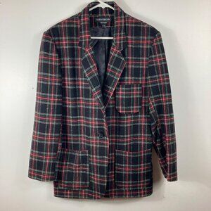 Womens Vintage DonnyBrook‎ Plaid Wool Jacket Black Red Green 9/10
